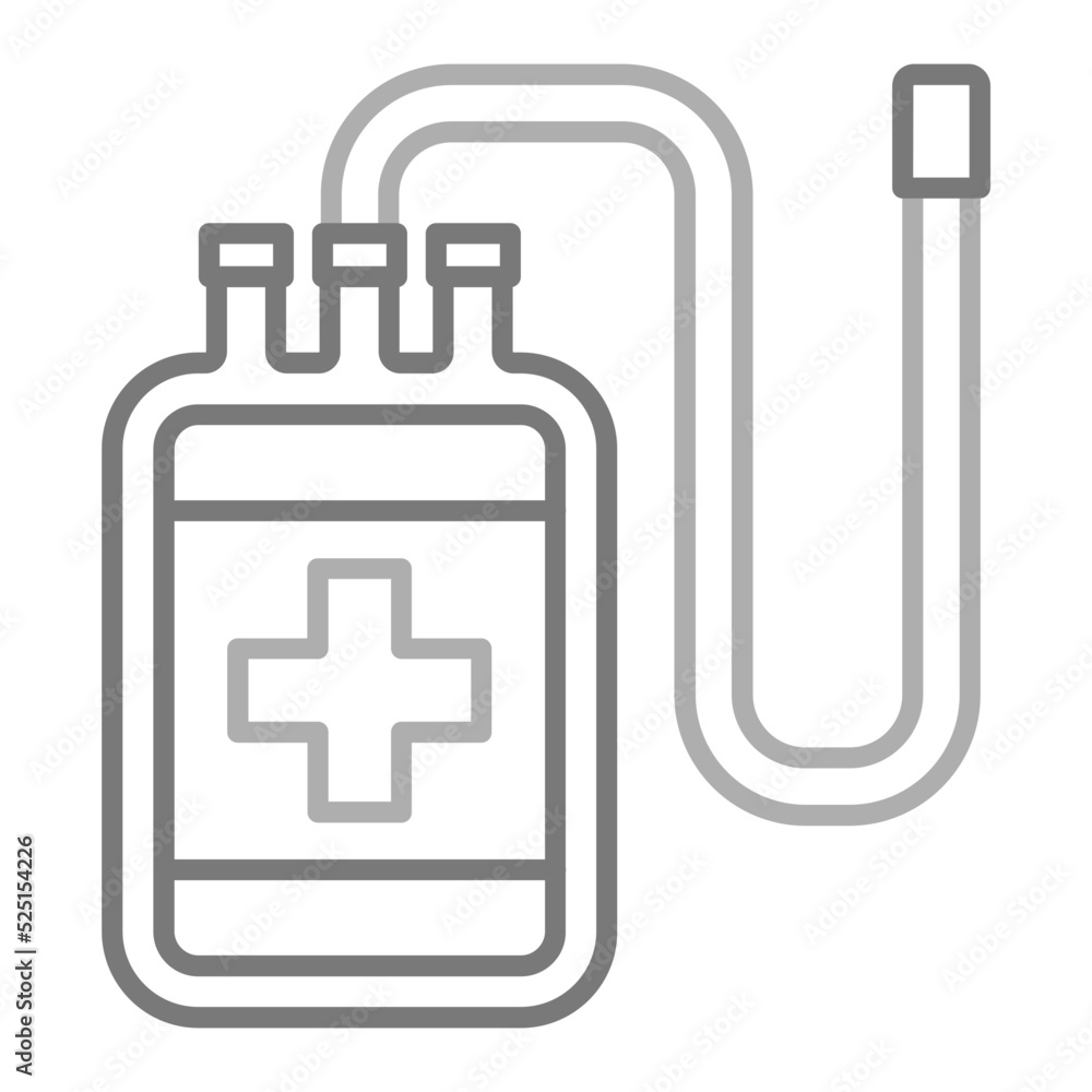 Blood Bag Greyscale Line Icon Blood Bag Greyscale Line Icon