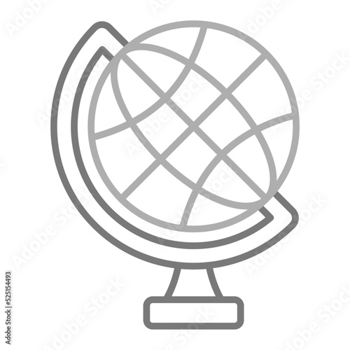 Globe Greyscale Line Icon