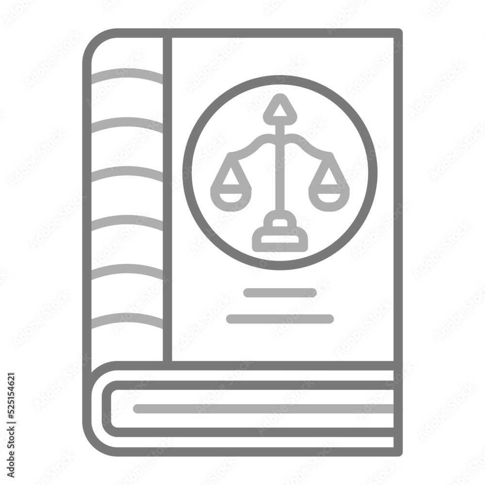 Law Book Greyscale Line Icon Law Book Greyscale Line Icon
