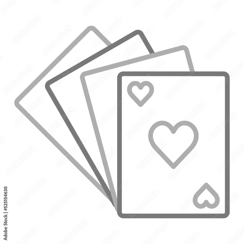 Playing Cards Greyscale Line Icon Playing Cards Greyscale Line Icon