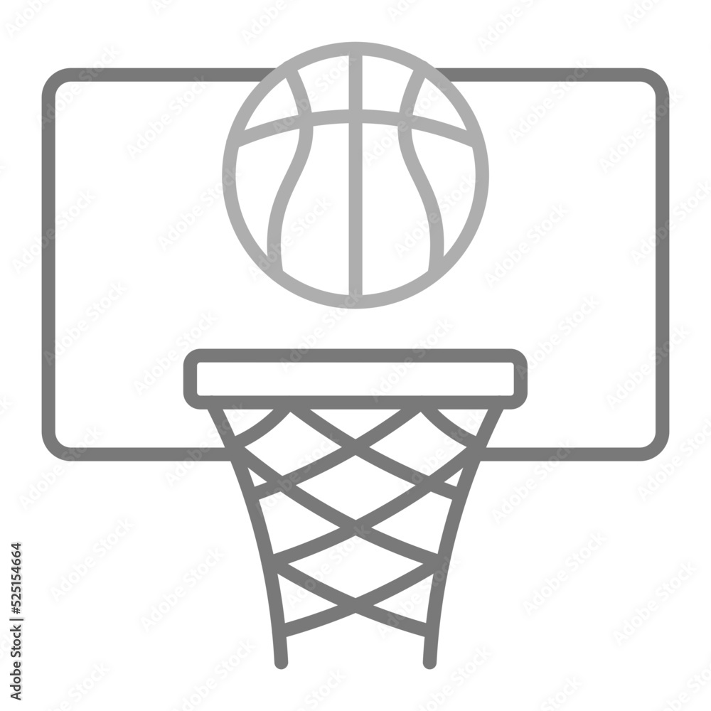 Obraz premium Basketball Greyscale Line Icon