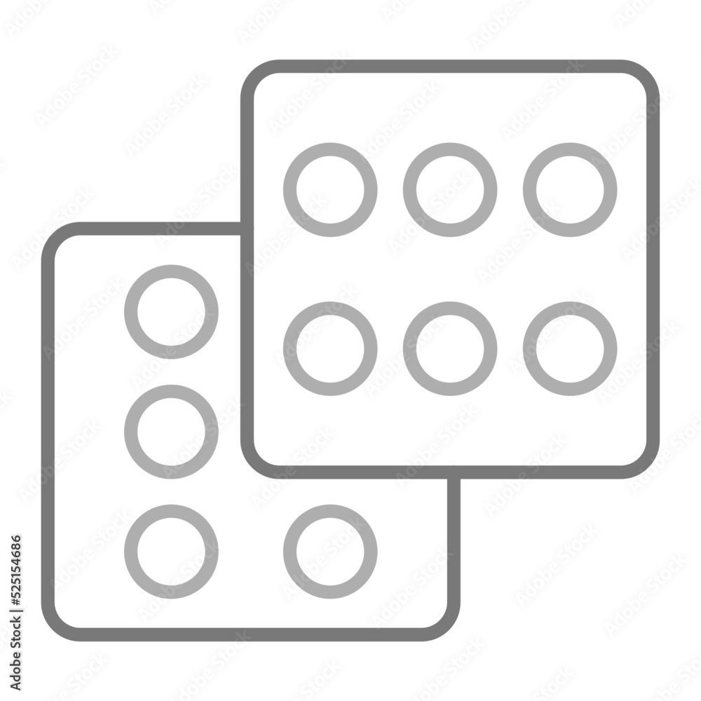Dices Greyscale Line Icon Dices Greyscale Line Icon