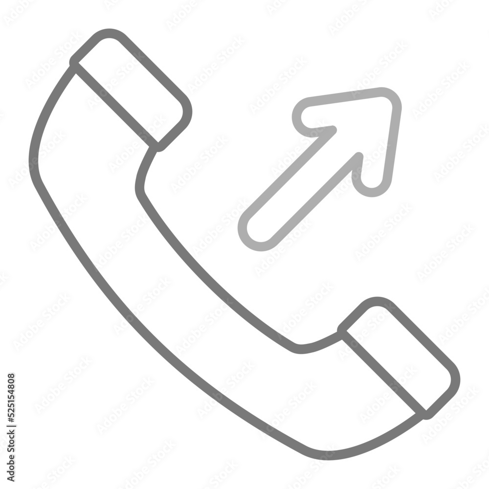 Outgoing Call Greyscale Line Icon