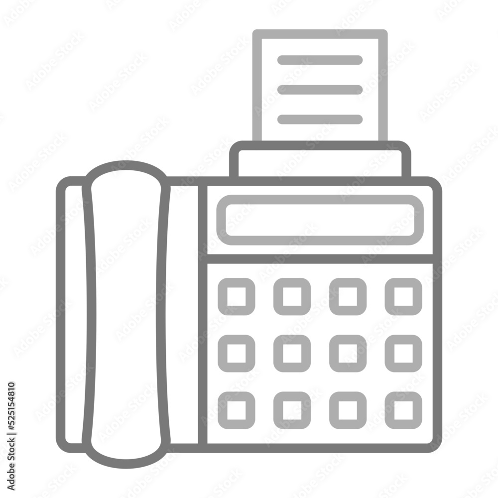 Fax Greyscale Line Icon Fax Greyscale Line Icon