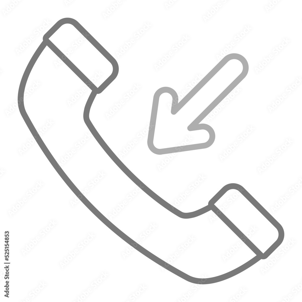 Incoming Call Greyscale Line Icon Incoming Call Greyscale Line Icon