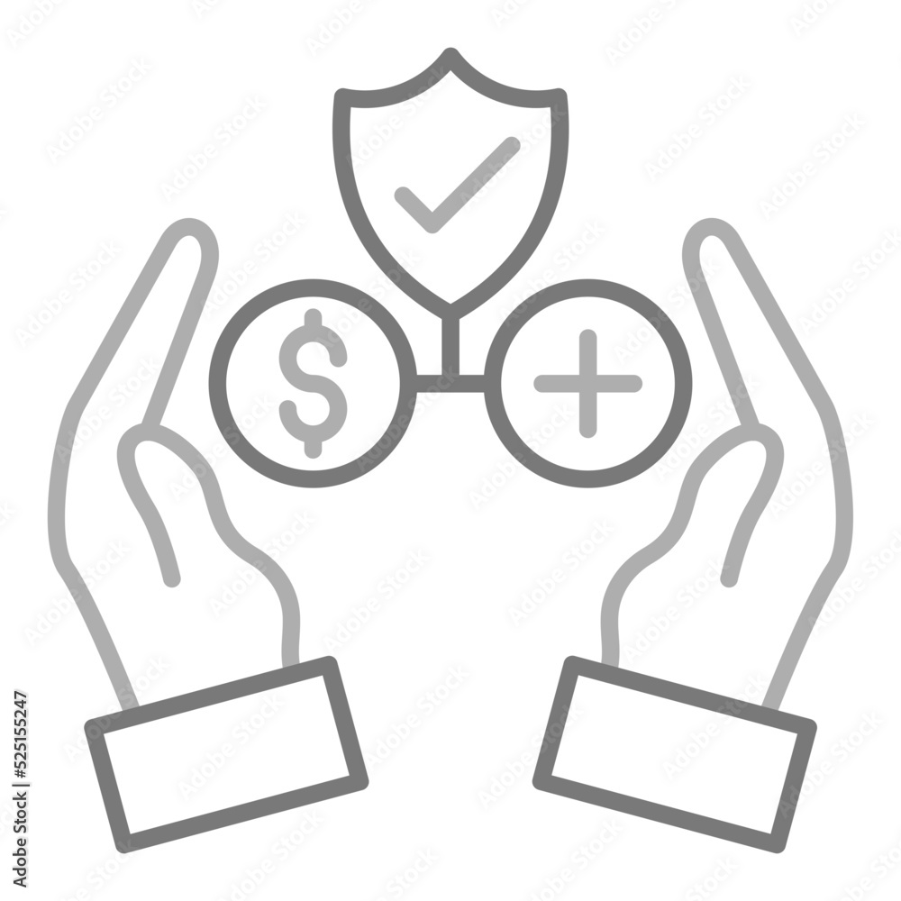 Obraz premium Benefits Greyscale Line Icon