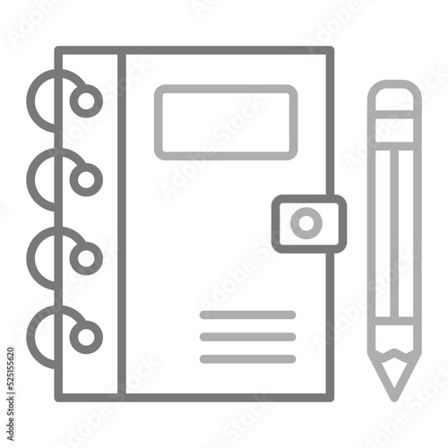 Notebook Greyscale Line Icon