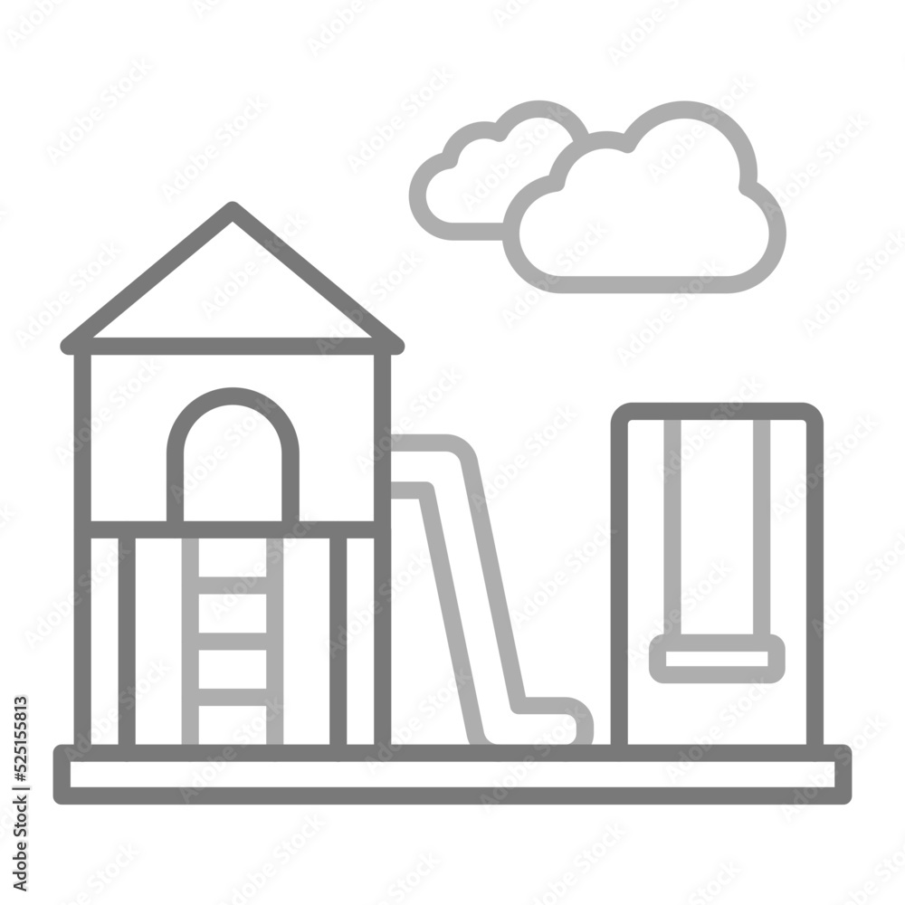 Playground Greyscale Line Icon Playground Greyscale Line Icon