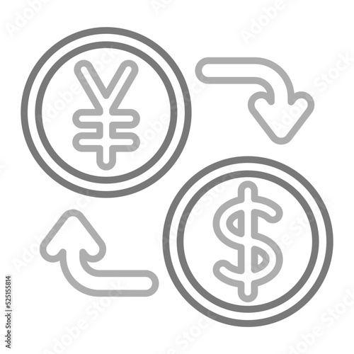 Currency Exchange Greyscale Line Icon
