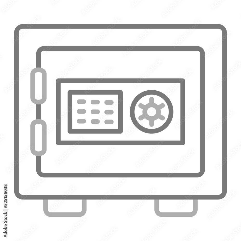 Safe Box Greyscale Line Icon Safe Box Greyscale Line Icon