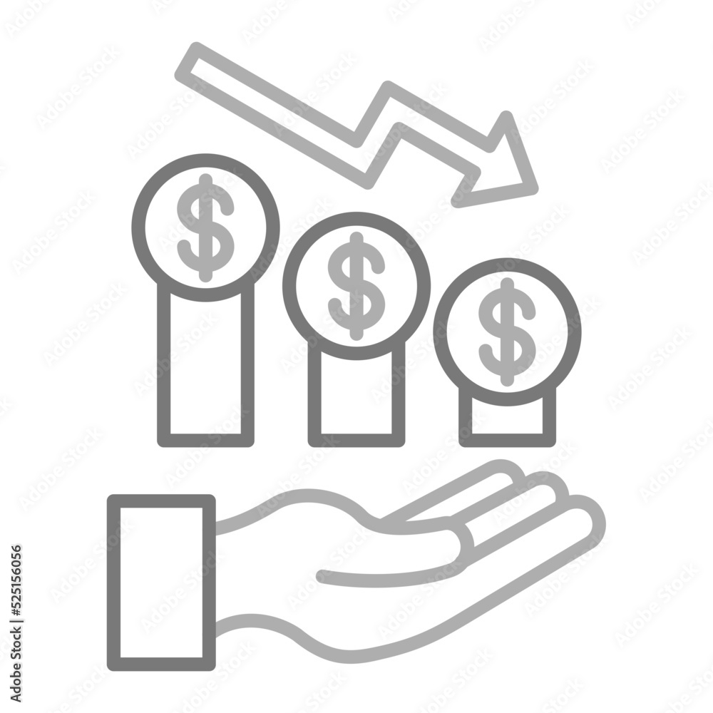 Revenue Greyscale Line Icon Revenue Greyscale Line Icon