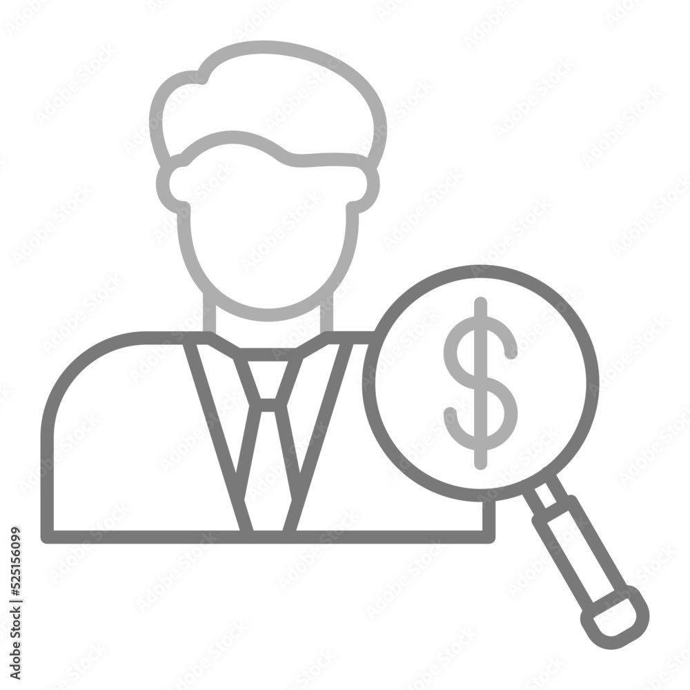 Auditor Greyscale Line Icon