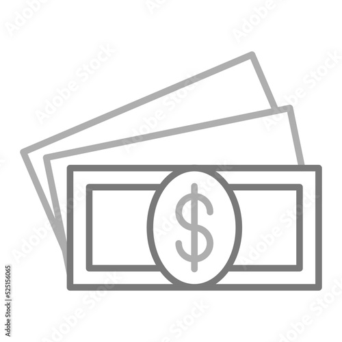 Cash Money Greyscale Line Icon