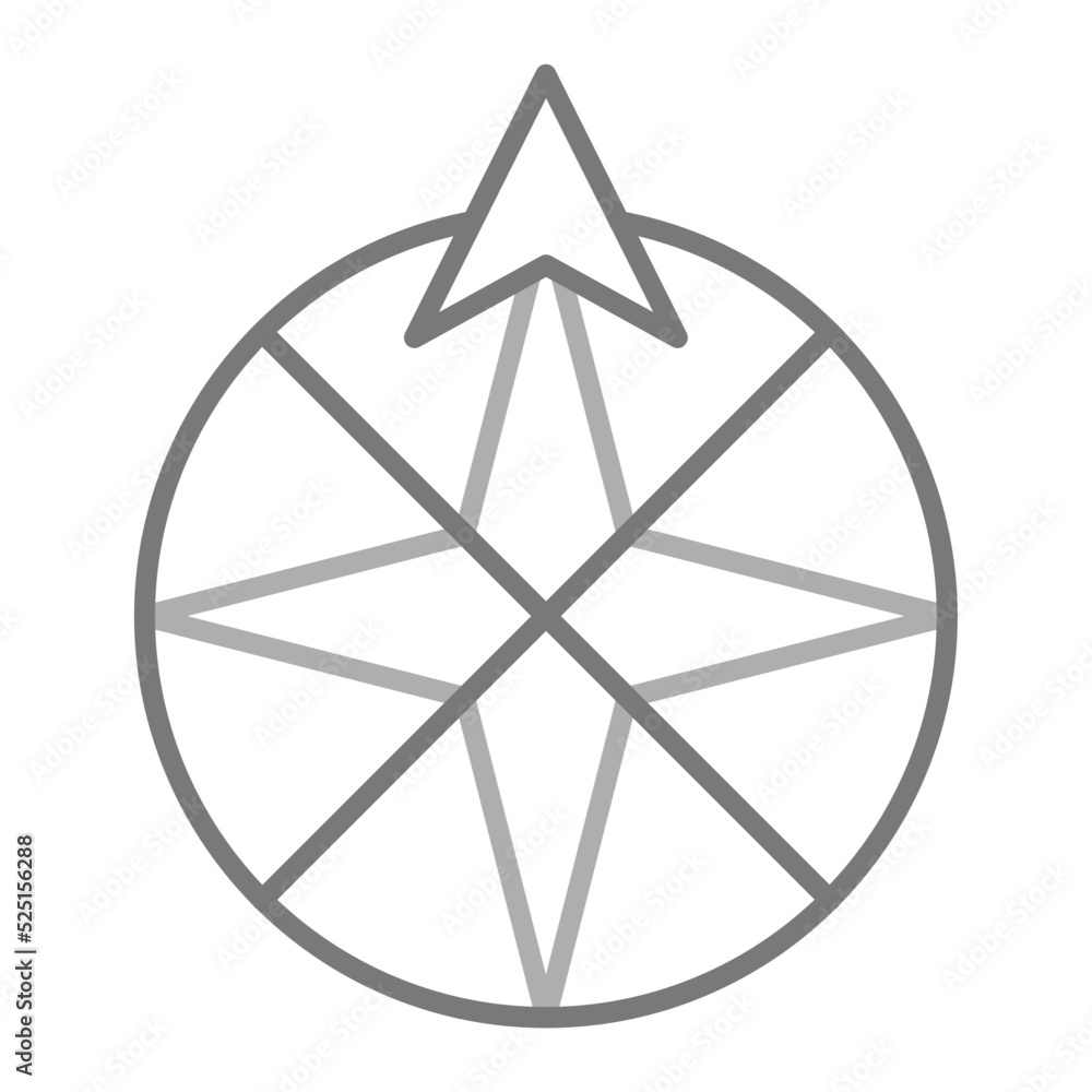 North Greyscale Line Icon North Greyscale Line Icon