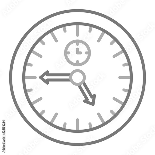 Clock Greyscale Line Icon