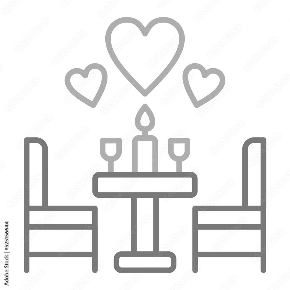 Dinner Greyscale Line Icon Dinner Greyscale Line Icon