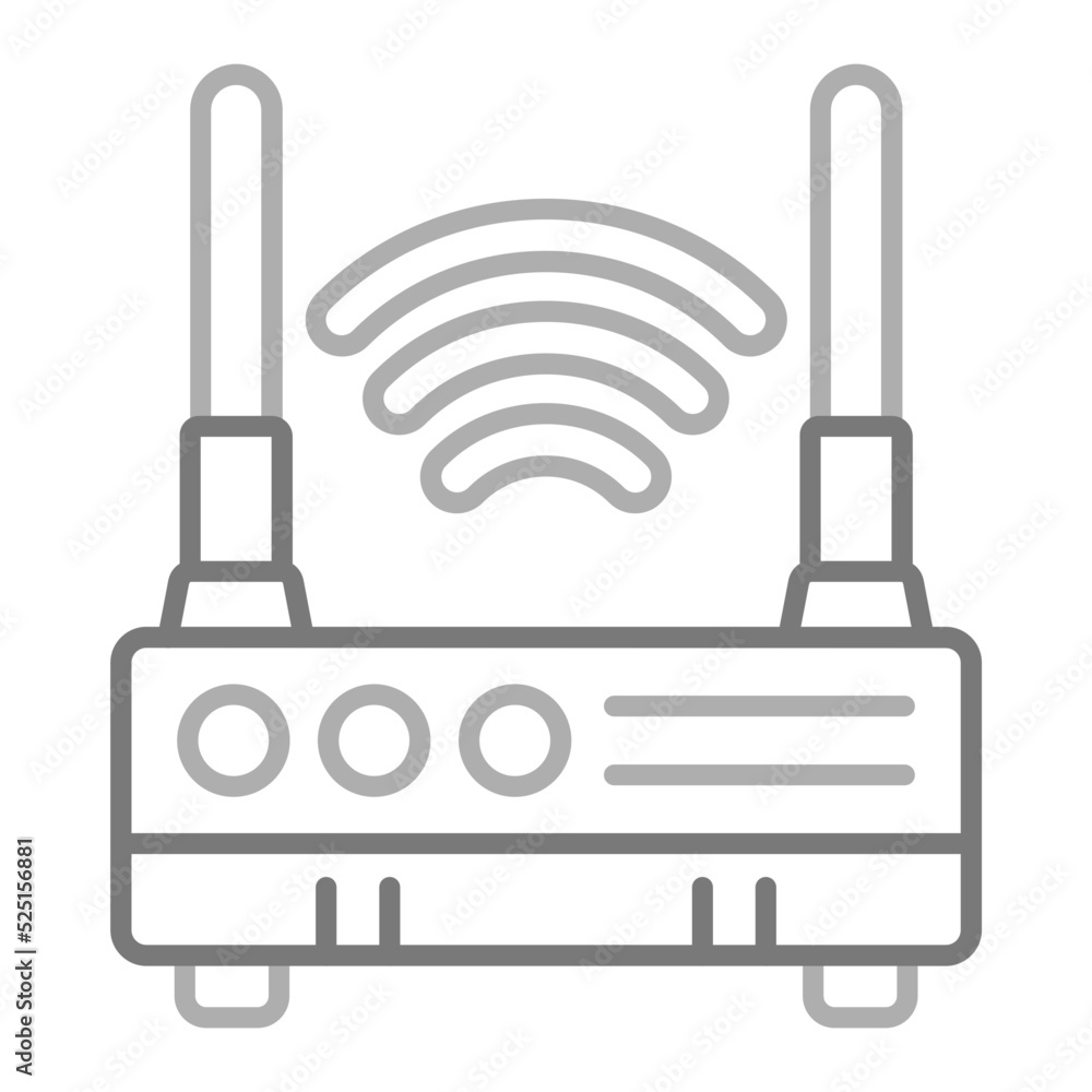Wireless Router Greyscale Line Icon Wireless Router Greyscale Line Icon