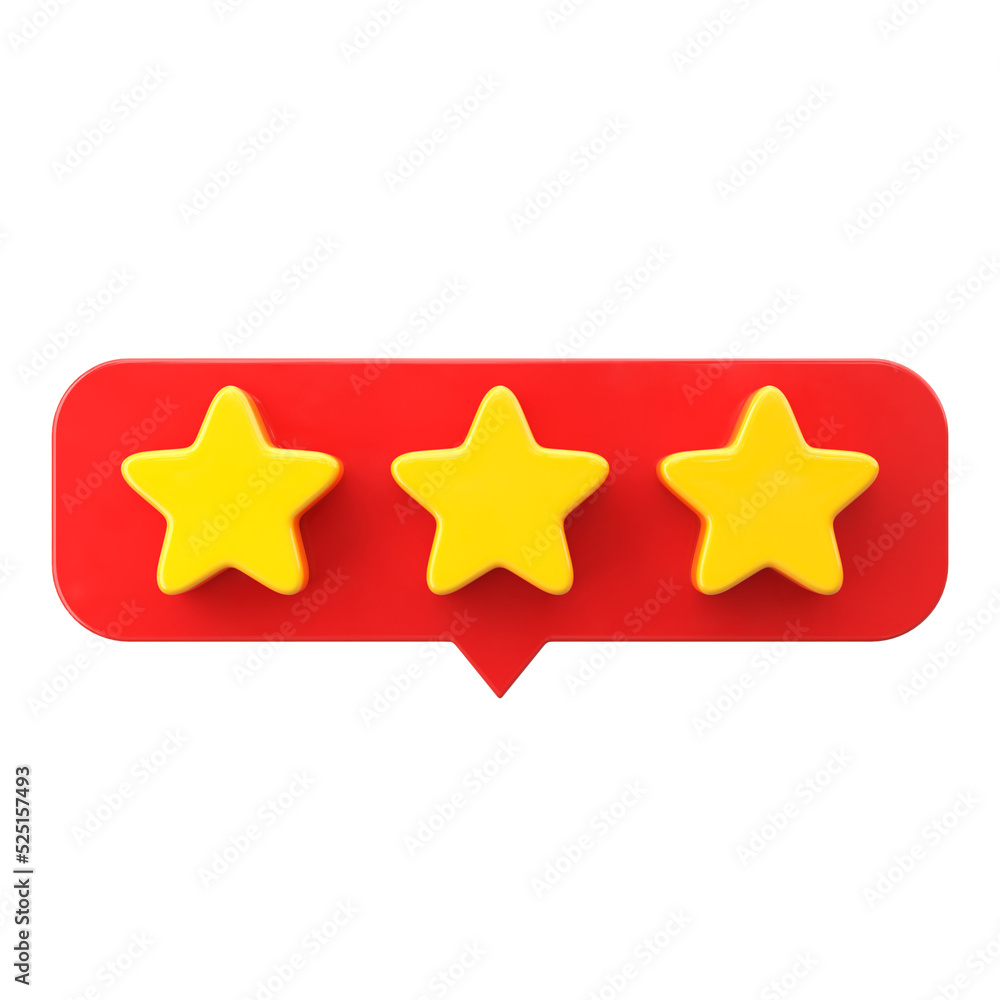 Obraz premium Review star. Star rating. 3D element.