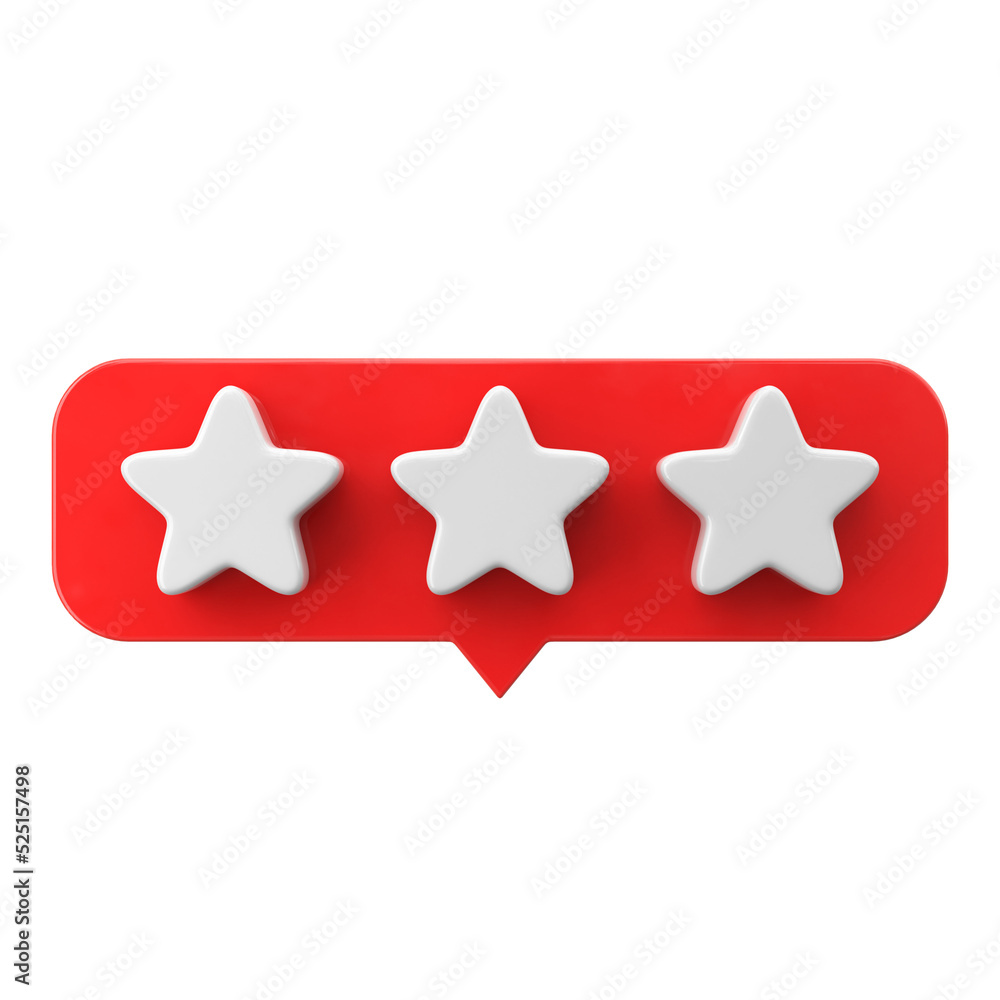 Obraz premium Review star. Star rating. 3D element.