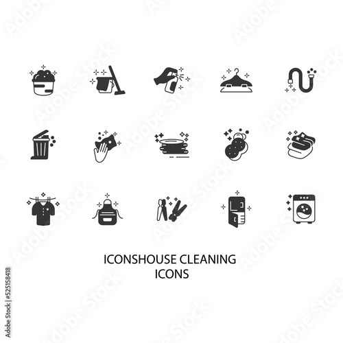 house cleaning icons set . house cleaning pack symbol vector elements for infographic web