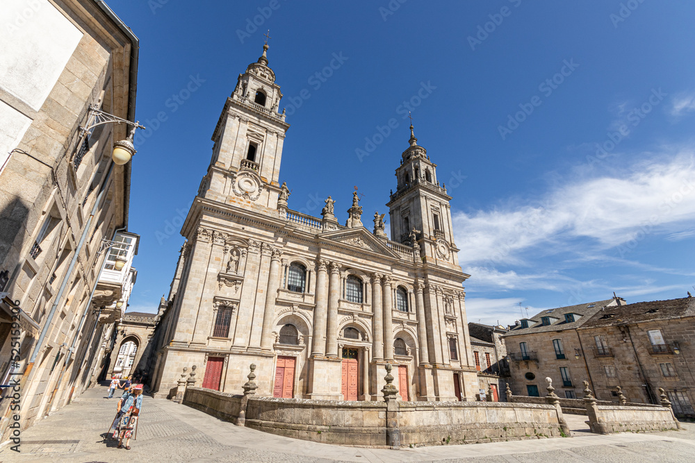 Fototapeta premium Lugo, Spain. The Catedral de Santa Maria (Saint Mary's Cathedral), a Roman Catholic church and basilica in Galicia