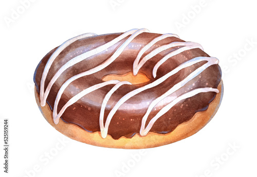 Wallpaper Mural Watercolor vector illustration of Chocolate Donut  Torontodigital.ca