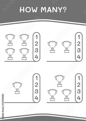 How many of Trophy  game for children. Vector illustration  printable worksheet