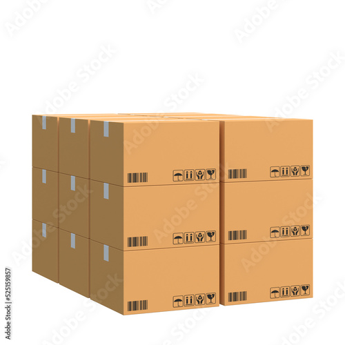 Box stack for online shipping banner. 3D boxs. © dekzer007