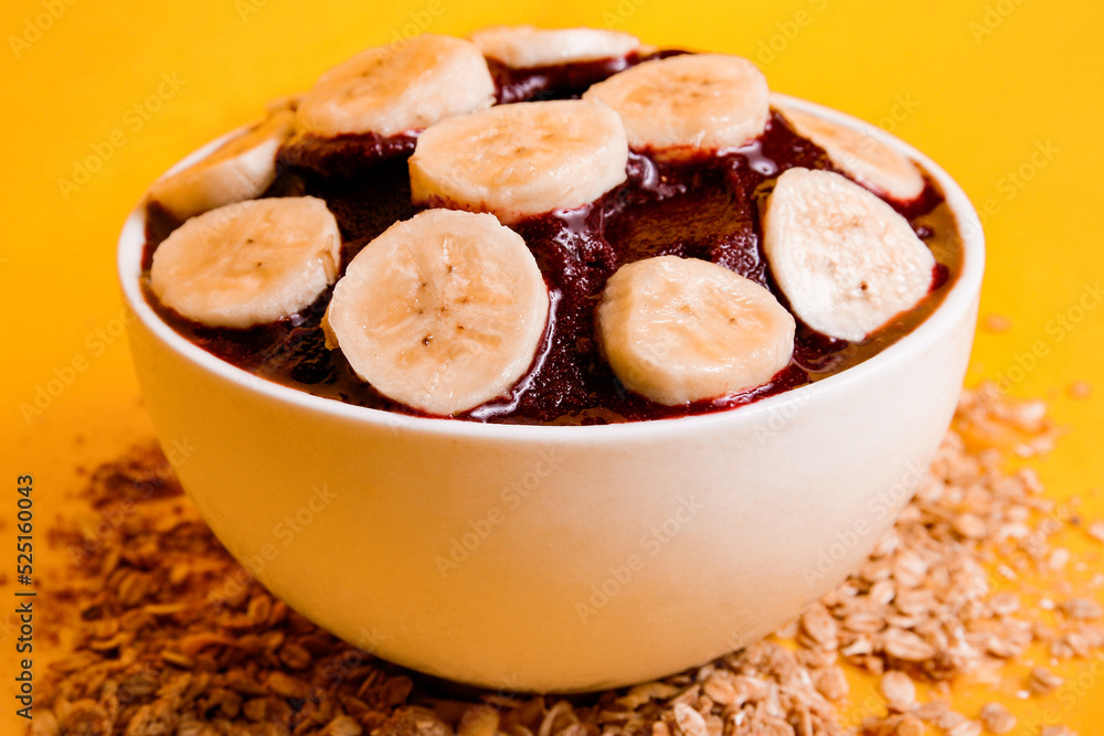 Acai Bowl Brazil Food Oat Grains Banana Acai Bowl Brazil Food Oat Grains Banana