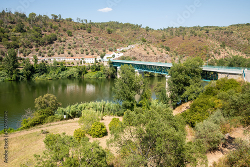 Landscape over the Belver bridge and the Tagus river in the municipality of Gavi  o  Portugal