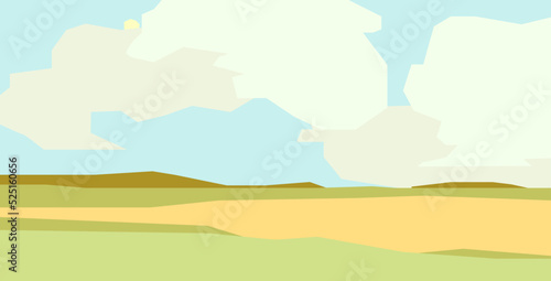 Colorful abstract landscape. Clouds, sky and field. Wallpaper Templates for stories 