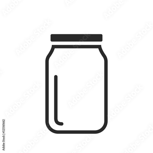 jar line icon. food preservation, marmalade and jam symbol. isolated vector image