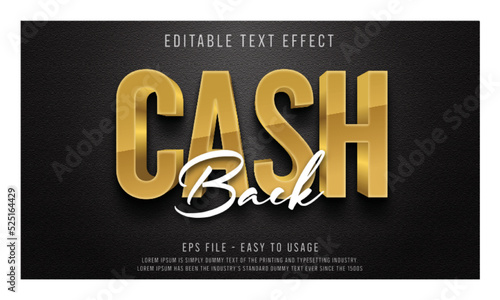 Cashback editable text effect