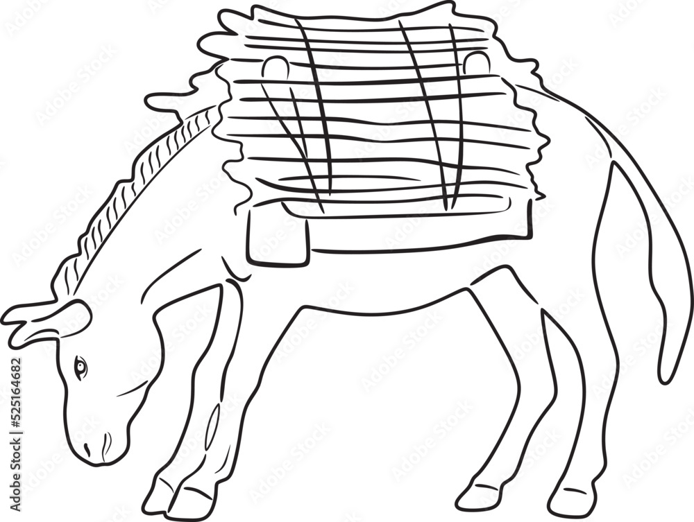 Fototapeta premium donkey with woods vector design