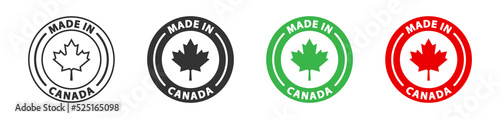 Made in Canada logo. Label for products made in Canada. Vector illustration.