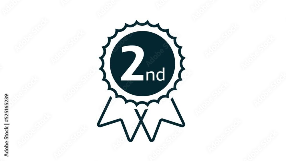 Medal. Silver 2st Place Badge. Sport Game Silver Challenge Award Medal. Silver 2st Place Badge. Sport Game Silver Challenge Award