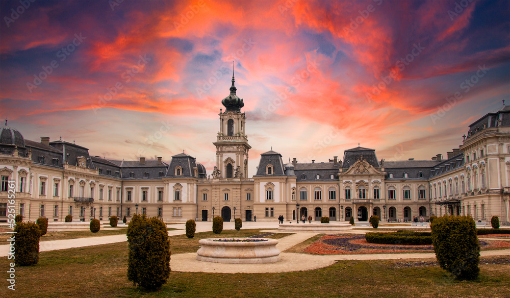 Festetics Palace at sunrise in Keszthely Hungary 