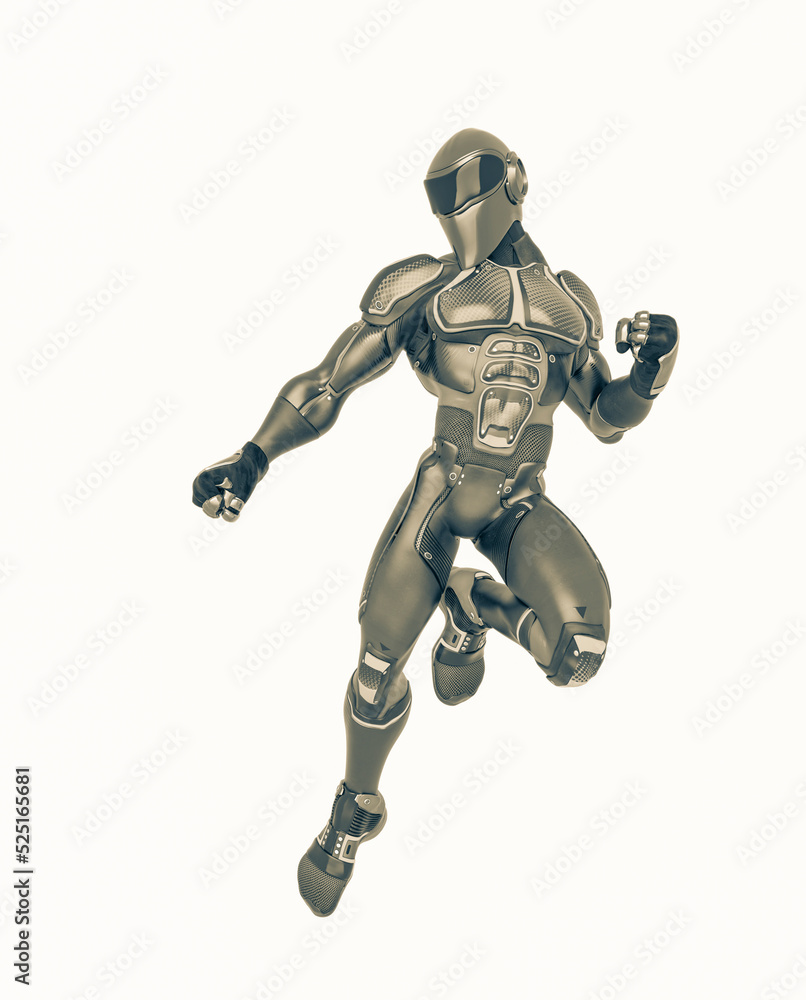 super pilot is floating and looking down in action super pilot is floating and looking down in action