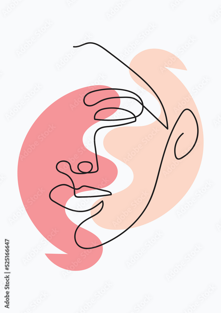 Woman line art. Vector portraits of women with flowers. Beauty brand decoration Woman line art. Vector portraits of women with flowers. Beauty brand decoration