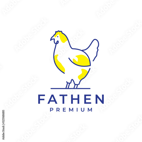 art lines abstract hen poultry logo design