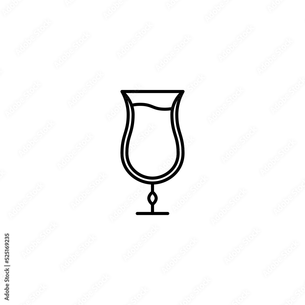 hurricane or tulip glass icon with full filled with water on white background. simple, line, silhouette and clean style. black and white. suitable for symbol, sign, icon or logo hurricane or tulip glass icon with full filled with water on white background. simple, line, silhouette and clean style. black and white. suitable for symbol, sign, icon or logo