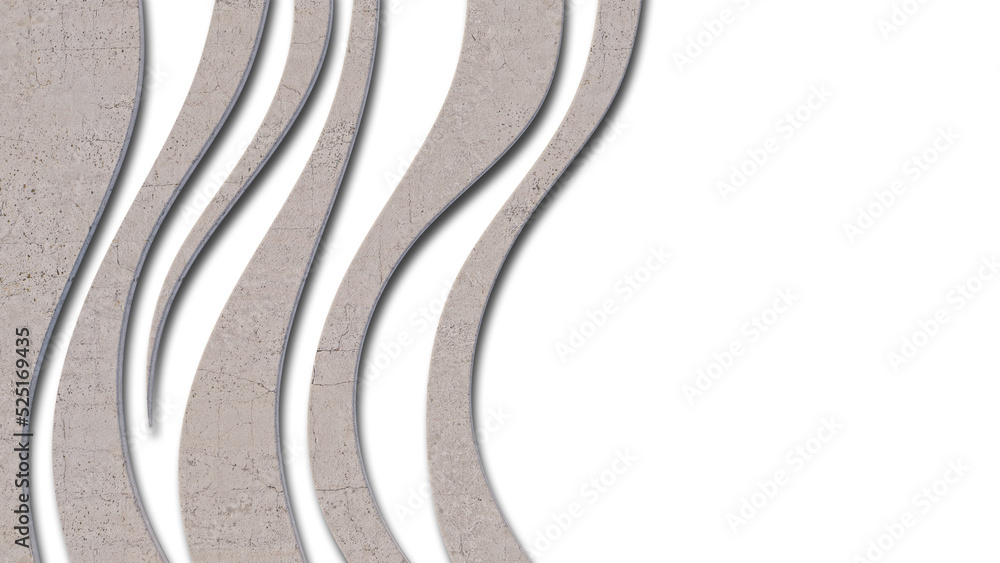 A 3d rendering image of many curved white concrete wall. A 3d rendering image of many curved white concrete wall.