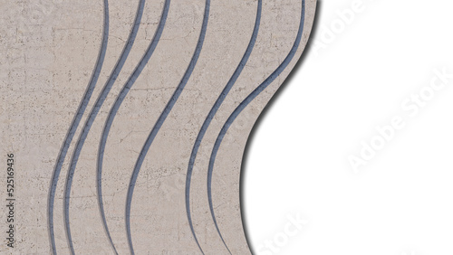 A 3d rendering image of many curved white concrete wall.