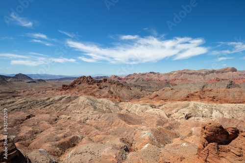view of mountains and red sand in the valley at Lake Mead Recreation Area