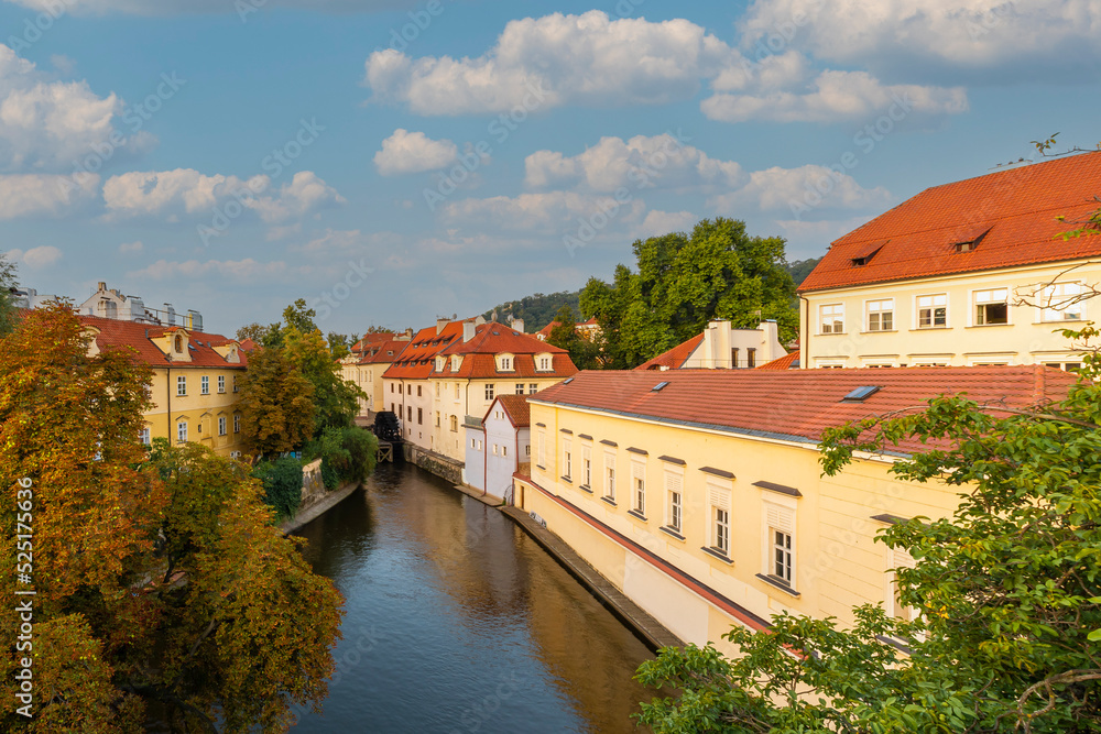Certovka River view in Prague City. Certovka River view in Prague City.