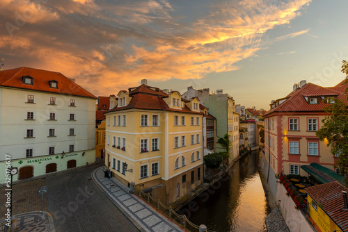 Certovka River view in Prague City. © nejdetduzen