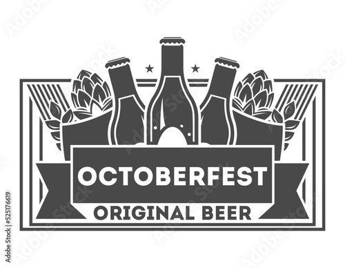 Beer pub vintage isolated label vector illustration. Brewing company symbols. Best craft beer premium quality icon. Fresh brewed product. Beer logo template