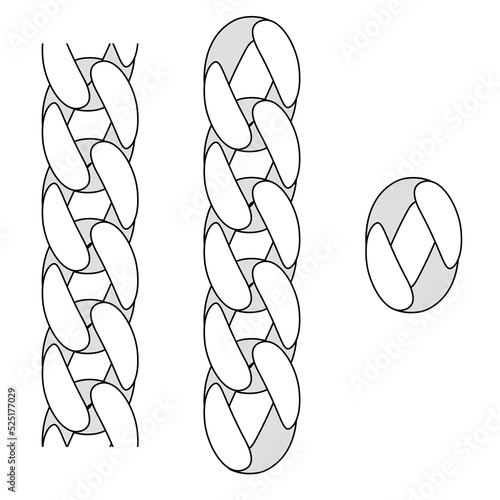 Metal chain links. Different elements.