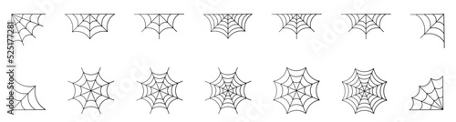 Spiderweb vector icon set. Halloween cobweb symbol collection