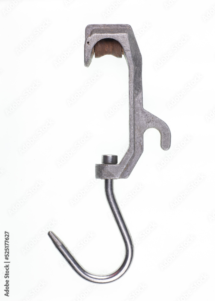 industrial shiny steel hook isolated on white background industrial shiny steel hook isolated on white background
